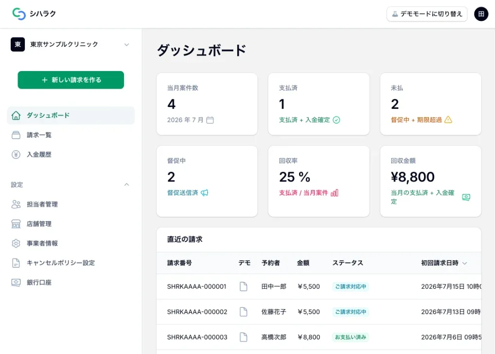 シハラク管理画面